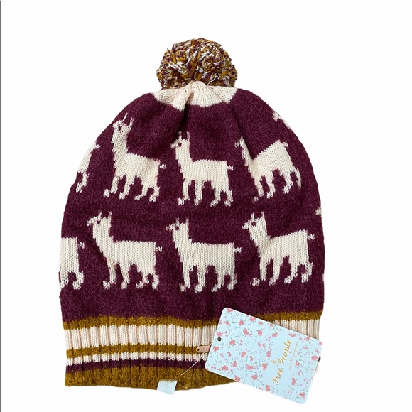 Free People Alpaca My Bags Pom Beanie Hat Nordic - Picture 2 of 5